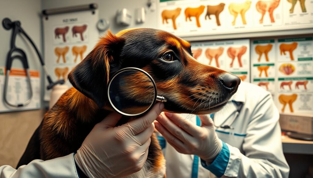 diagnosing cause of dog dry skin