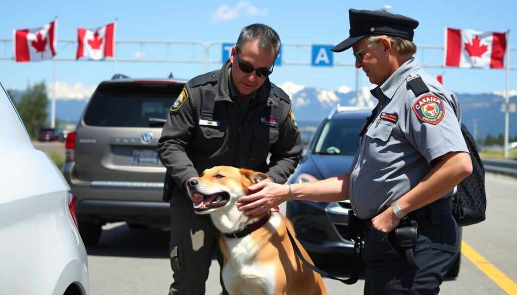 dog inspection at canadian border